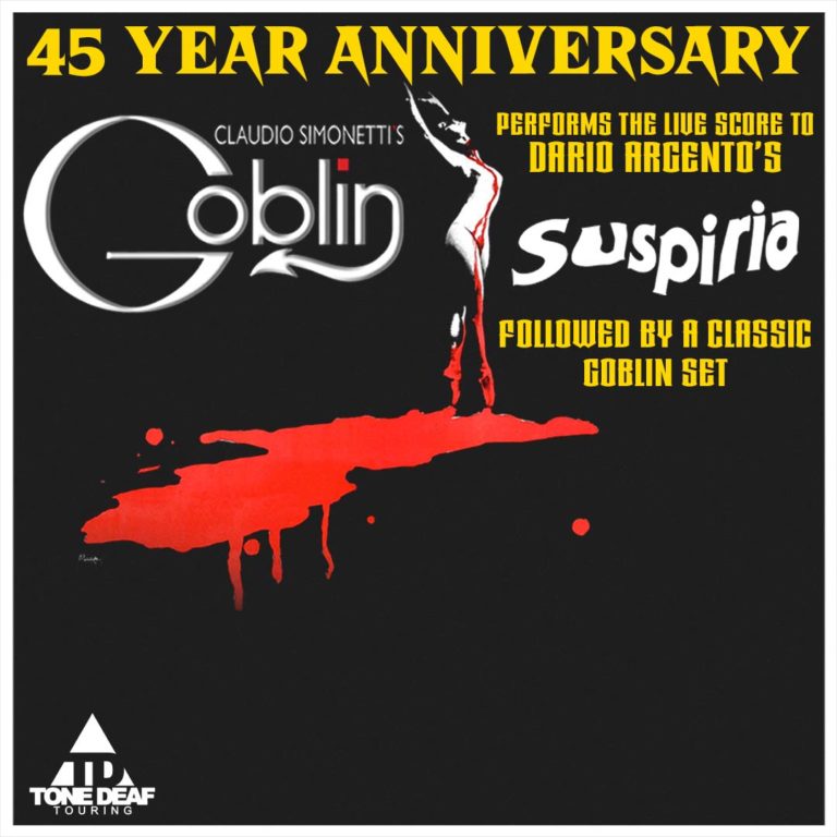 Claudio Simonetti’s Goblin performing a live score to SUSPIRIA poster
