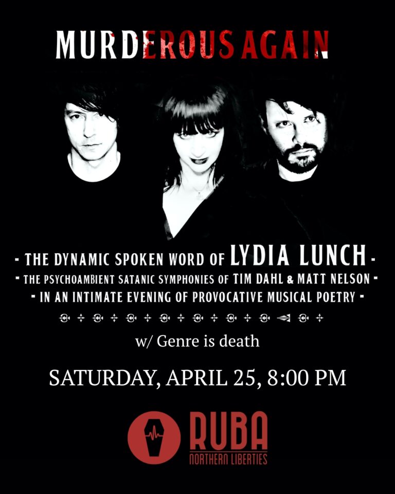 Lydia Lunch’s Murderous Again w/ Tim Dahl & Matt Nelson poster